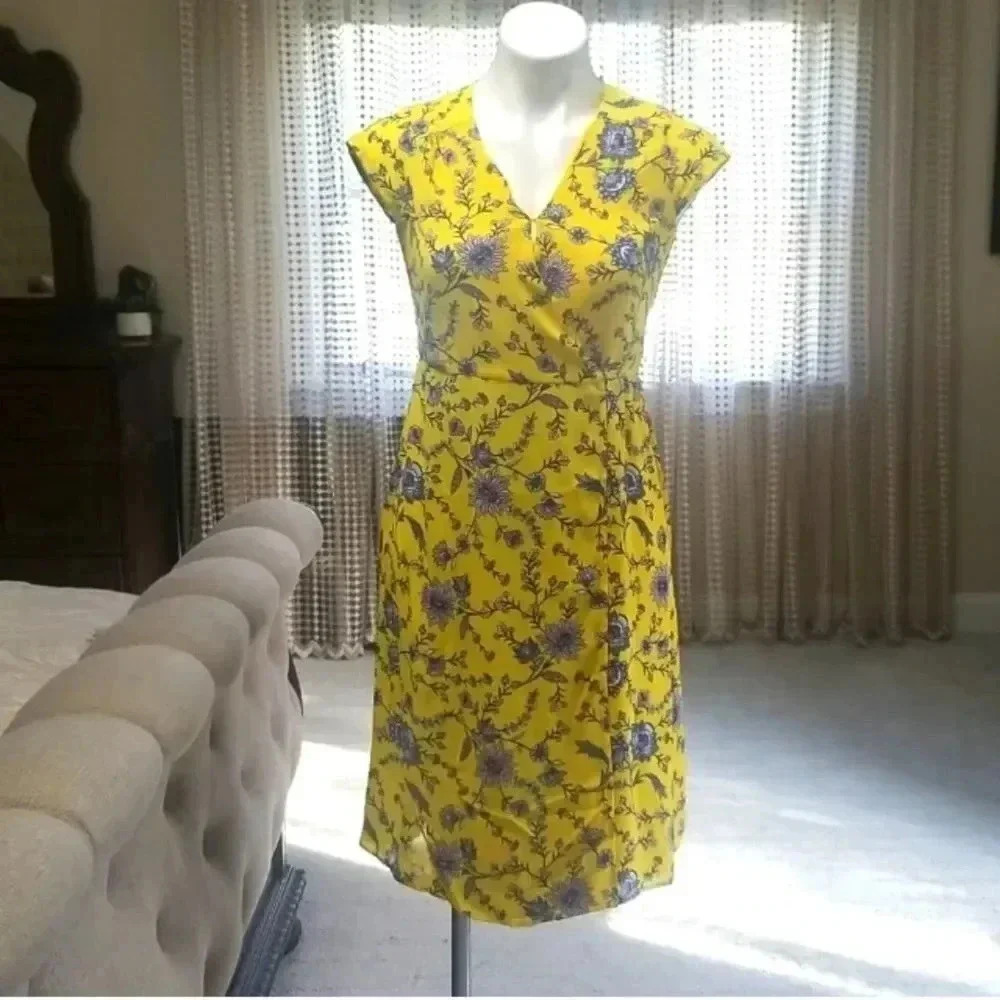 Banana Republic Petite Wrap Midi Dress